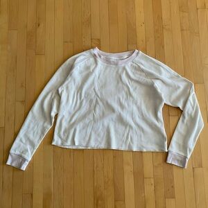 Women's Off-white Long Sleeve Waffle Top
